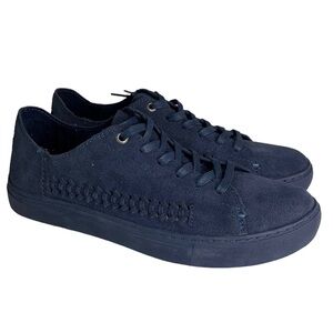 TOMS Women Sz‎ 8 Navy Blue Monochrome Deconstructed Suede Lenox Shoes Sneakers